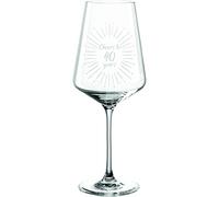 Bicchiere da vino inciso compleanno (bicchiere da vino, 40)