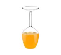 Bicchiere da vino invertito, invertito per bevande fredde con effetto capovolto, materiale in vetro resistente al calore con supporto base durevole, regalo unico per donne, feste di nozze