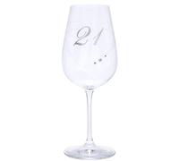 Bicchiere da vino Maturi per il 21° compleanno con cuore inciso e dettagli in strass