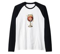Bicchiere da Vino Natalizio con Fiocco di Neve Maglia con Maniche Raglan