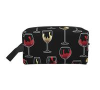 Bicchiere da vino, organizer per cosmetici di grande capacità, borsa da viaggio per il trucco da donna