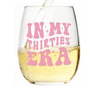 Bicchiere da vino per il 30° compleanno da donna, con scritta in inglese "in My 30s Era", regalo per il 30° compleanno per uomini, resistente ai graffi, per moglie, colleghi e migliori amiche