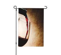 Bicchiere da vino rosso, bandiera estiva da giardino bifacciale da 12x18 pollici per esterni