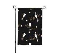 Bicchiere da vino rosso Gilter, bandiera estiva da giardino bifacciale da 12x18 pollici per esterni