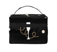 Bicchiere da vino rosso Gilter, borsa da viaggio per il trucco da donna, grande organizer per cosmetici