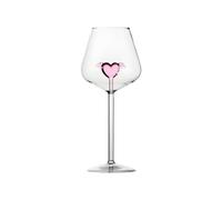 Bicchiere da vino rosso Pink Love, bicchieri da vino rosso in cristallo, bicchieri da vino romantici a forma di cuore, bicchiere da champagne per feste di San Valentino e matrimoni.(Pink,Height24cm)