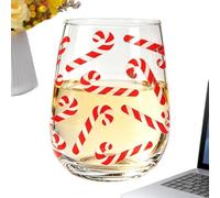 Bicchiere da vino senza piedi trasparente trasparente 50 cl per bevande, | Bicchiere da vino di Natale senza piedi per banchetti formali cene feste cucina decorazione casa bar bevande caffè ghiacciato