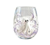 Bicchiere da vino senza stelo decorativo da 300 ml senza stelo trasparente | Bicchieri da vino decorativi 3D per bevande, succhi di latte, bibite, caffè, cocktail, banchetti formali, cene, feste, cucina