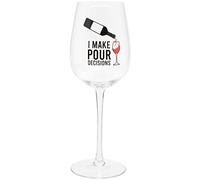 Bicchiere da vino umoristico 'I Make Pour Decisions', 420 ml