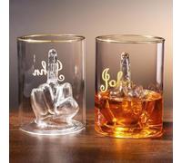 Bicchiere da Whisky con Dito Medio e Nome Personalizzato - Regalo di Compleanno Divertente per Lui o Lei 370 mL - Bicchieri da Whisky Incisi Personalizzati per Uomo Papà - Accessori Bar Casa