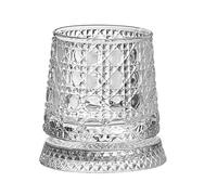 Bicchiere da whisky girevole a 360 gradi - Bicchiere da whisky in cristallo con fondo stabile, migliora l'aroma e il sapore per bar a casa, regali e degustazioni di whisky (modello con motivi preziosi