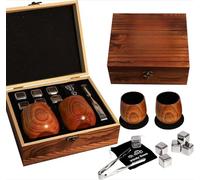 Bicchiere da whisky in legno carbonizzato, regalo bourbon per uomini, realizzato a mano, bicchieri da whisky di alta qualità per papà, ottimo regalo per uomo, regalo perfetto per fidanzato, padre