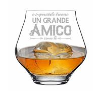 Bicchiere da Whisky o da Pinot con Incisione Amico Il Migliore di sempre con dedica Idea Regalo
