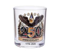 Bicchiere da whisky per il 250° anniversario, bicchiere da whisky commemorativo statunitense 1776-2026, per bourbon e cocktail, regalo patriottico per il giorno dell'indipendenza per uomini, papà e