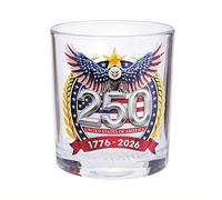 Bicchiere da whisky per il 250° anniversario, bicchiere da whisky commemorativo statunitense 1776-2026, per bourbon e cocktail, regalo patriottico per il giorno dell'indipendenza per uomini, papà e