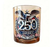Bicchiere da whisky per il 250° anniversario, bicchiere da whisky commemorativo statunitense 1776-2026, per bourbon e cocktail, regalo patriottico per il giorno dell'indipendenza per uomini, papà e