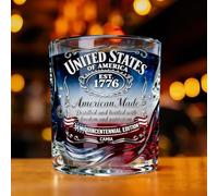 Bicchiere da whisky personalizzato per il 250° anniversario, nome personalizzato 1776-2026 bicchiere da whisky patriottico USA, bicchieri da vino per il 4 luglio, regali per il ricordo del giorno