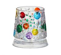 Bicchiere da whisky rotante con design colorato in rilievo, girevole a 360°, in cristallo anticato, per alleviare lo stress, base ponderata, regalo per uomini, papà, anniversari, compleanni