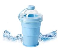 Bicchiere D'Acqua Pieghevole,Stampo Per Sfere Di Ghiaccio Con Coperchio E Cannuccia | Da Viaggio Pieghevole In Silicone Per Caffè,Per Bibite Gassate Succhi Bevande Campeggio Spiaggia Bambini Adulti