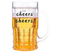 Bicchiere di birra finta a doppio strato - Bicchiere per scherzi da 450 ml isolato, Bicchieres per scherzi divertenti, Scherzii isolati durevoli in Tazze esilaranti perr frigorifero Feste a bord