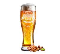 Bicchiere di grano inciso limited, 0,5 l, con incisione a scelta, nome anno o scritta, idea regalo per gli amanti della birra, compleanno, festa del papà o anniversario - Bicchiere da birra con
