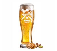 Bicchiere di grano inciso Meister Koch, 0,5 l, con testo a scelta, nome anno o scritta, per occasioni speciali come compleanno, anniversario, festa del papà o celebrazione, incisione a scelta