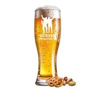 Bicchiere di grano inciso pescatore con nome a scelta, 0,5 l, con anno, per occasioni speciali come compleanno, anniversario, festa del papà o celebrazioni, incisione a scelta