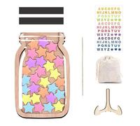 Bicchiere di ricompensa per bambini magnetico, sistema di ricompensa per bambini con stelle, con corda per appendere e sostegno, lavagna per premi per bambini in legno per un rinforzo positivo in casa