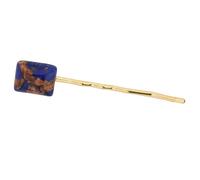 Bicchiere di Venezia Millefiori Hairpin - Pick Bobby con perla di vetro murano blu scintillante di 2-3/4 pollici di lunghezza