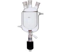 Bicchiere di vetro, Bottiglia di reazione in vetro borosilicato a doppio strato con rivestimento a tre colli, 250/500/1000/2000 ml(1000ml)
