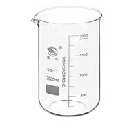 Bicchiere di vetro di forma bassa da 10 ml, misurini graduati in vetro borosilicato 3.3 con beccuccio per liquidi da laboratorio da cucina (taglia : 2000 ml)