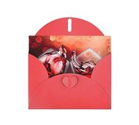 Bicchiere di vino rosso Saluti Stampa Biglietti con buste Divertente Amore Fibbia Perla Carta Busta Imballaggio Vacanza Auguri