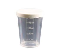 Bicchiere dosatore in plastica trasparente con coperchio, dosatore multiuso per medicina liquida, cucina e artigianato, facile da leggere, graduato (50 ml)