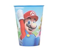 Bicchiere Originale Nintendo Super Mario resistente per bambini da 260 ml decorato con i personaggi della televisione e dei cartoni animati.