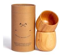 Bicchiere in legno di giuggiola carbonizzato, realizzato a mano, per caffè e tè, tazza portatile per casa, ufficio, uso esterno, con confezione in tubo di carta kraft, per tutti (8,2 x 8,3 cm, 240 ml