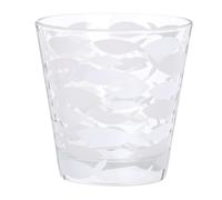 Bicchiere in vetro con motivo pesci bianchi