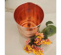 Bicchiere in vetro rame con coperchio, acqua potabile, yoga ayurveda, 300 ml