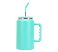 Bicchiere Isolato Con Cannuccia - Tazza Di Acqua Sottovuoto | Bottiglia Di Acqua In Metallo Bicchiere Da 50 Oz Con Maniglia, Isolato Con Manico Del Coperchio - Tenere Il Succo Di Caffè In Puledro