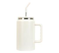 Bicchiere Isolato Con Cannuccia - Tazza Di Acqua Sottovuoto | Bottiglia Di Acqua In Metallo Bicchiere Da 50 Oz Con Maniglia, Isolato Con Manico Del Coperchio - Tenere Il Succo Di Caffè In Puledro