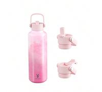 Bicchiere isolato da 24 once con coperchio a 2 beccucci e cannuccia, tazza isolata che mantiene freddo per 24 ore, a tenuta stagna, tazza da caffè isolata in acciaio inossidabile, borraccia da viaggio