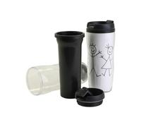 Bicchiere isotermico - Non specificato - 7x17,5 cm - Termo trasparente - 12 pz - Bianco