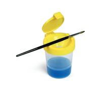 Bicchiere Lava Pennelli con Coperchio, Ideale per la Pulizia dei Pennelli ad Acqua, Garantisce Durata e Preserva le Setole per un Uso Prolungato - Varzi dal 1956