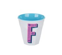 Bicchiere melammina bianco lettera F 280 ml Maiolika