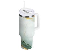 Bicchiere moderno isolante sottovuoto con cannuccia, resistente alle perdite, 1,18 l, con apertura larga, per scuola, sport, asilo nido, campeggio e altro