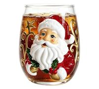 Bicchiere natalizio lucido a prova di piombo, decorazione stagionale | Bicchiere decorativo con Babbo Natale, per cucina, riunioni di famiglia, bar, sala da pranzo, fotografia, tè, acqua, bibita