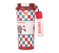 Bicchiere Natalizio - Per Acqua Isolata In Acciaio Inossidabile, Da Caffè Da Viaggio A Doppia Parete Con Coperchio E Cannuccia | Regalo Per Le Vacanze Scolastiche Degli Impiegati, Degli St