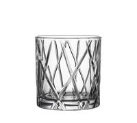 Bicchiere Old Fashioned Orrefors City Double | Set da 4 - 11 fl. oz. | Design asimmetrico | Bicchieri per whisky, bourbon, gin | Per servire cock