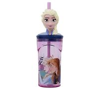 Bicchiere Originale Disney Frozen 3D da 360 ml con cannuccia integrata