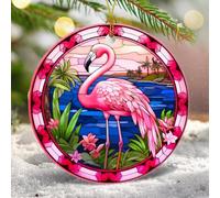 Bicchiere Ornamento Di Natale In Ceramica Flamingo-1 2Pcs