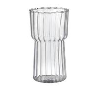 Bicchiere Per Bevande Contenitore for caffè con tazza di latte e a strisce in vetro lavabile resistente al calore da 2 pezzi Per Tè Freddo, Bevande(750ml)